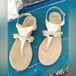 New York transit Gold sparkle sandals Size 11